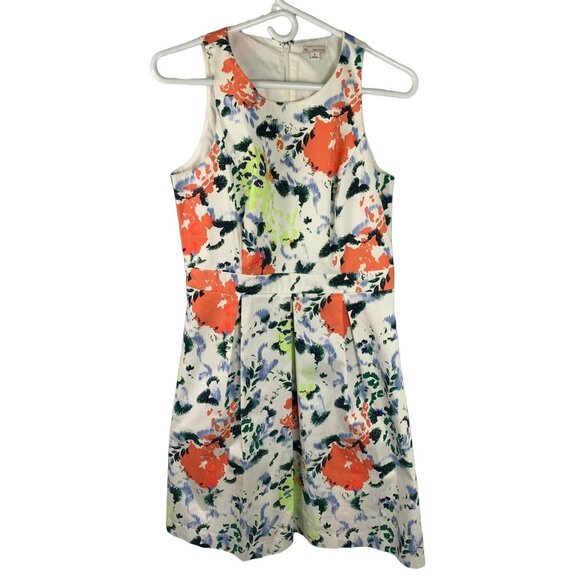 Gap Designed & Crafted Womens Whte Floral Dress 6  Sleeveless - Picture 1 of 6